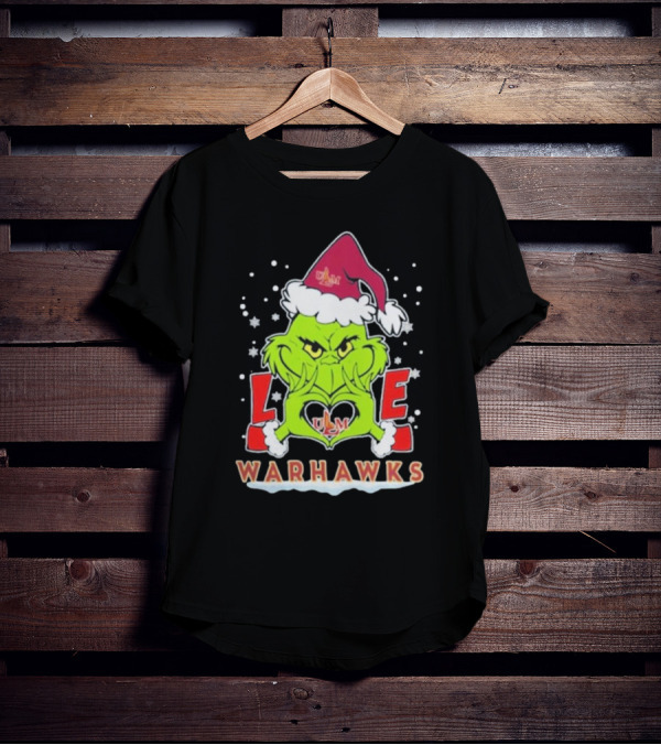 ULM Warhawks Football Grinch Love Christmas T-Shirt