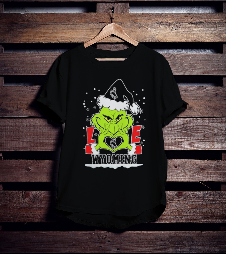 The Grinch Love Wyoming Cowboys Christmas T-Shirt