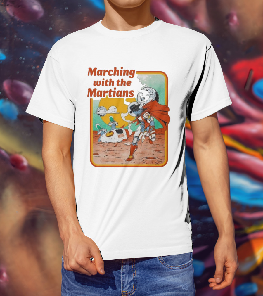 Marching With The Martians Dexter And The Moonrocks Retro Sci-Fi Adventure T-Shirt