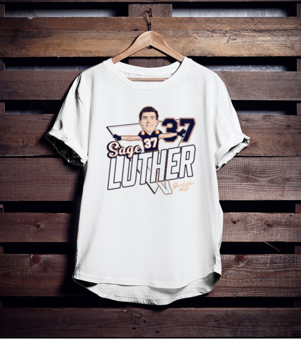 Sage Luther 37 Illinois Football Caricature Signature NCAA T-Shirt
