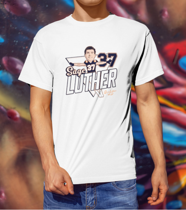 Sage Luther 37 Illinois Football Caricature Signature NCAA T-Shirt