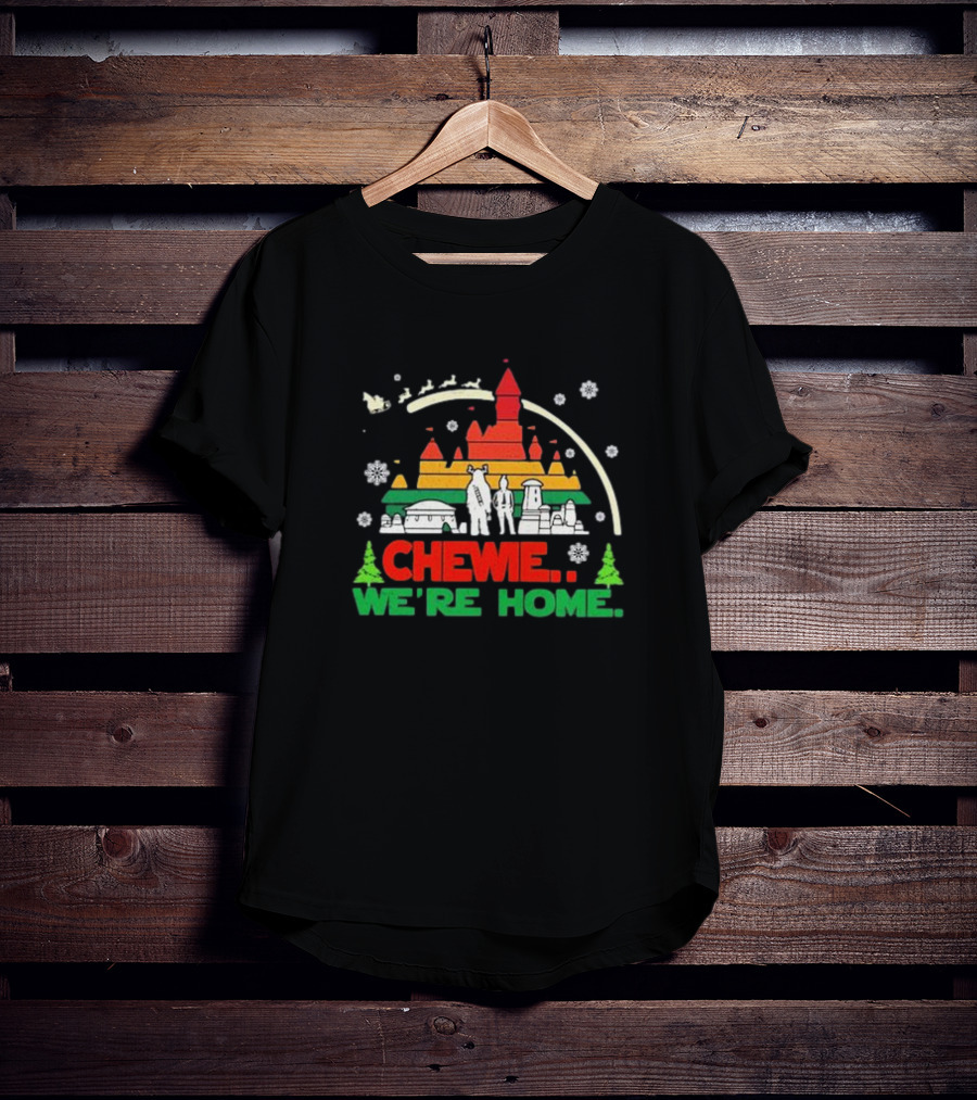 Retro 90s Chewie We're Home Pastel Christmas Snowflakes T-Shirt