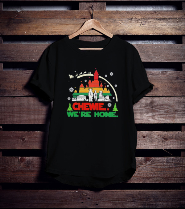 Retro 90s Chewie We're Home Pastel Christmas Snowflakes T-Shirt