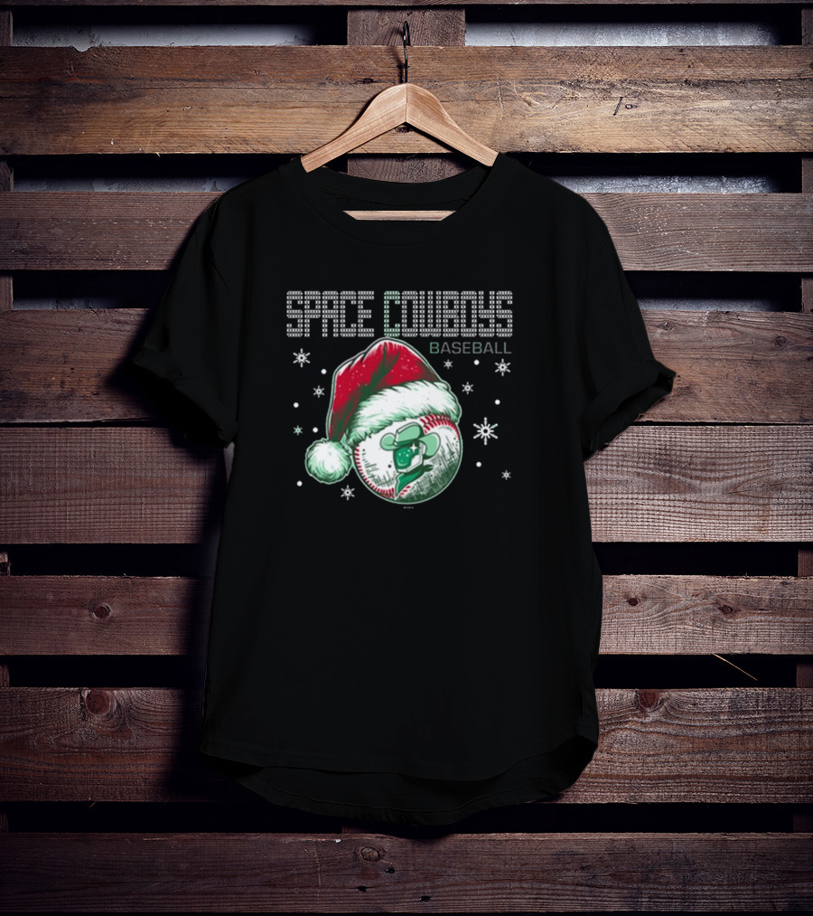 Space Cowboys Baseball Santa Hat Christmas Sweater T-Shirt