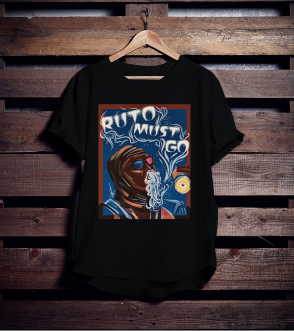 Ruto Must Go Smoke And Drink Illustrated Protest T-Shirt