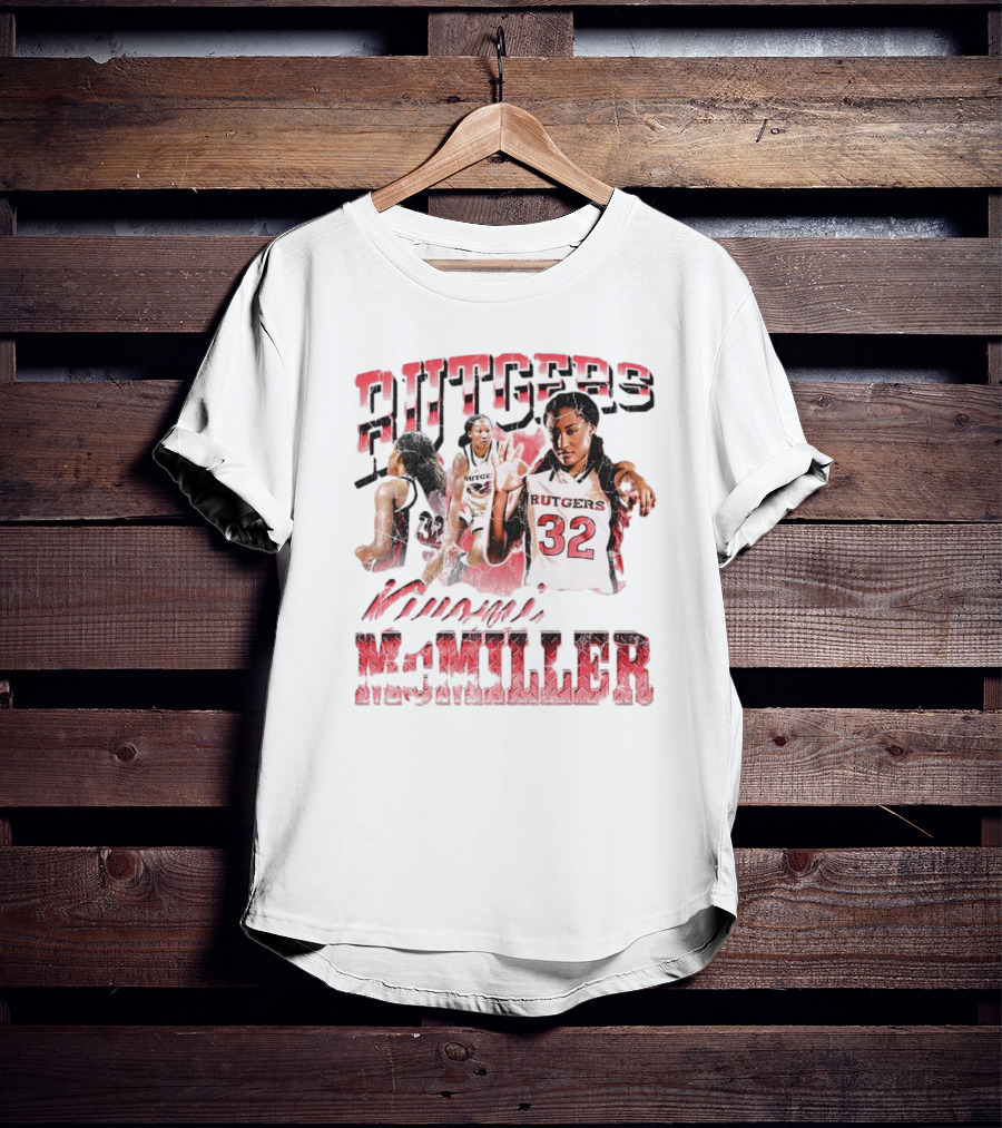 Rutgers Scarlet Knights Kiyomi McMiller 90s Retro Basketball Action 32 T-Shirt