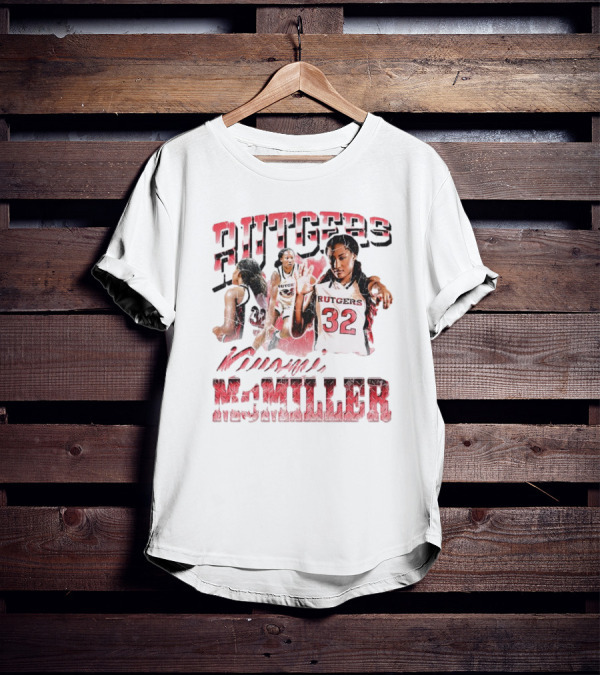 Rutgers Scarlet Knights Kiyomi McMiller 90s Retro Basketball Action 32 T-Shirt
