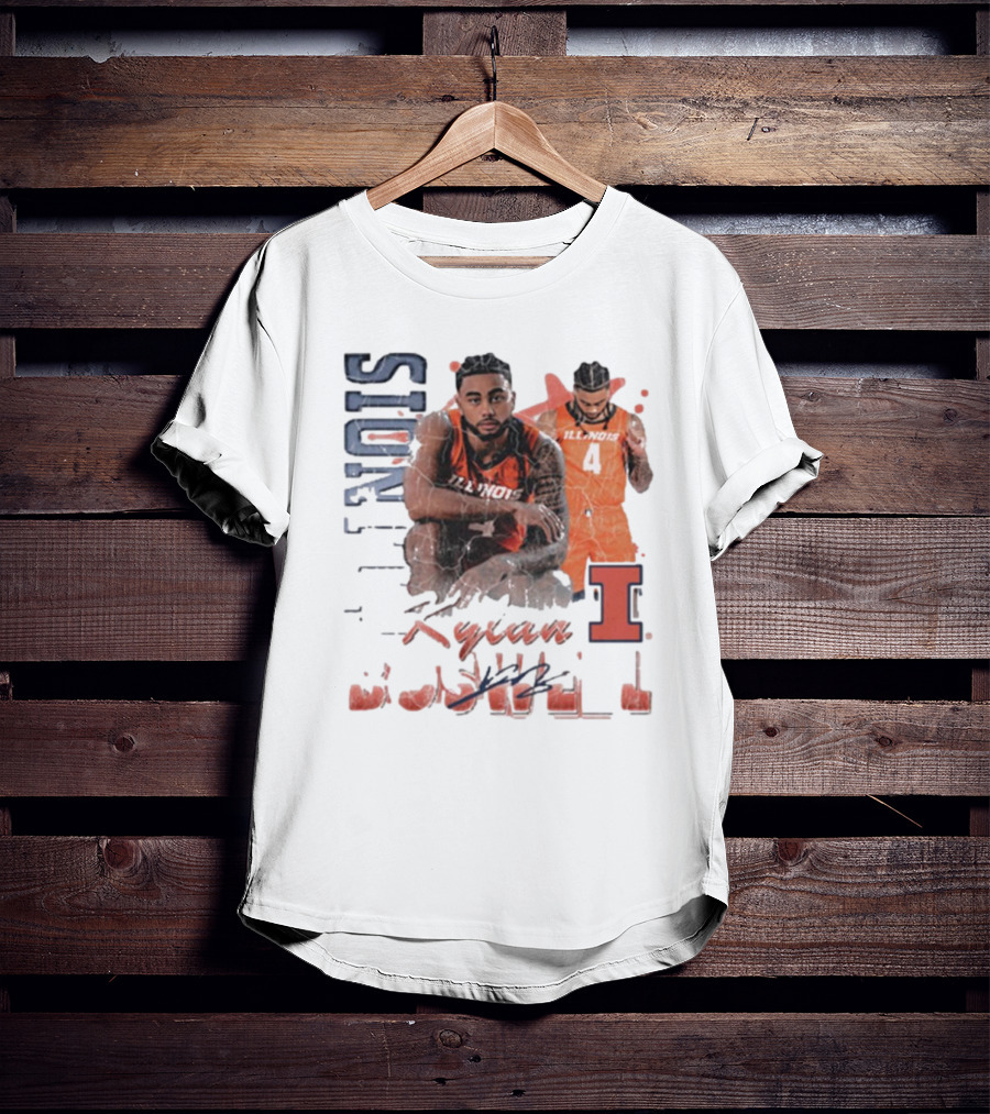 Kylan Boswell Illinois Fighting Illini 90s Signature Classic Player Collection T-Shirt