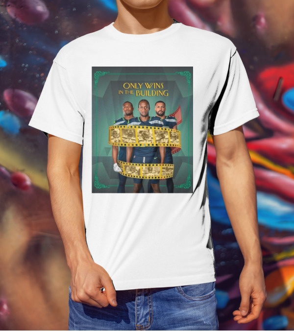 ONLY WINS IN THE BUILDING SEATTLE SEAHAWKS FILM STRIP BACKGROUND T-Shirt