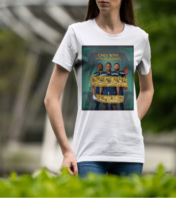 ONLY WINS IN THE BUILDING SEATTLE SEAHAWKS FILM STRIP BACKGROUND T-Shirt