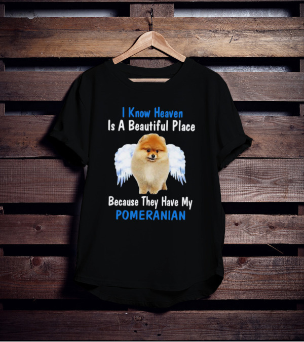 I Know Heaven Is A Beautiful Place Because They Have My Pomeranian Angel Wings T-Shirt
