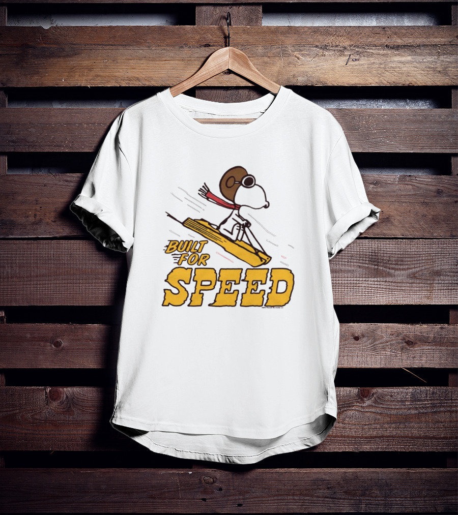 Peanuts Snoopy Built For Speed Skiing Adventure T-Shirt