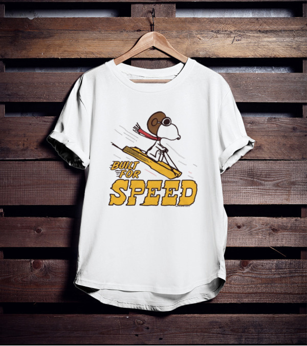 Peanuts Snoopy Built For Speed Skiing Adventure T-Shirt
