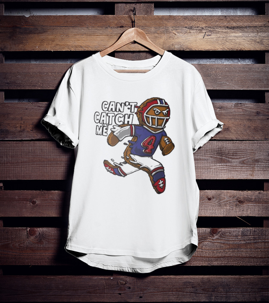 Buffalo Bills Can't Catch Me Gingerbread Christmas Football Player T-Shirt