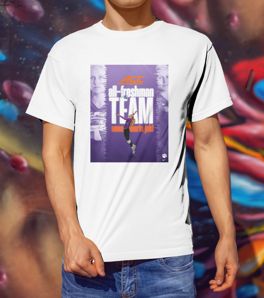 Clemson Tigers ACC All-Freshman Team Neea Maria Joki Volleyball Achievement T-Shirt