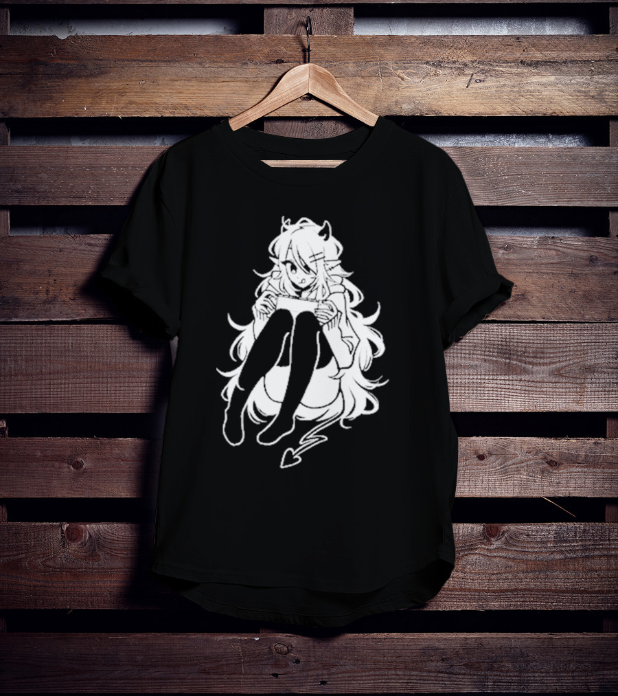 Meg Maybe Idk Anime Demon Girl Sitting With Heart Tail T-Shirt
