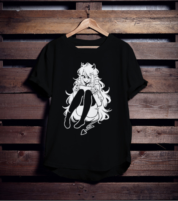 Meg Maybe Idk Anime Demon Girl Sitting With Heart Tail T-Shirt