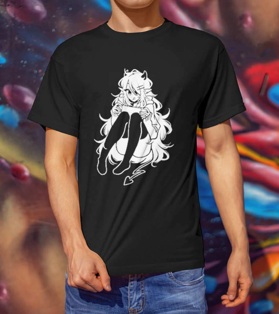 Meg Maybe Idk Anime Demon Girl Sitting With Heart Tail T-Shirt