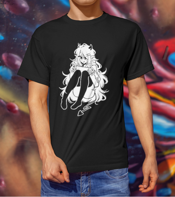 Meg Maybe Idk Anime Demon Girl Sitting With Heart Tail T-Shirt