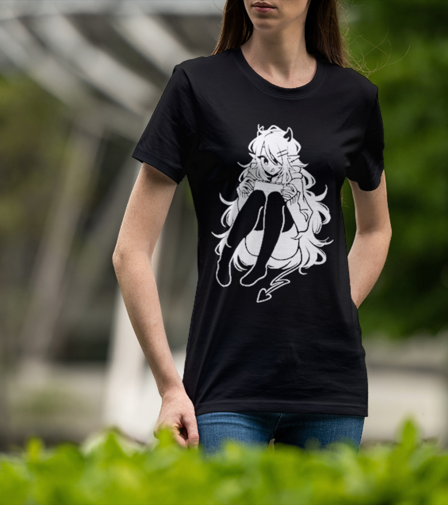 Meg Maybe Idk Anime Demon Girl Sitting With Heart Tail T-Shirt