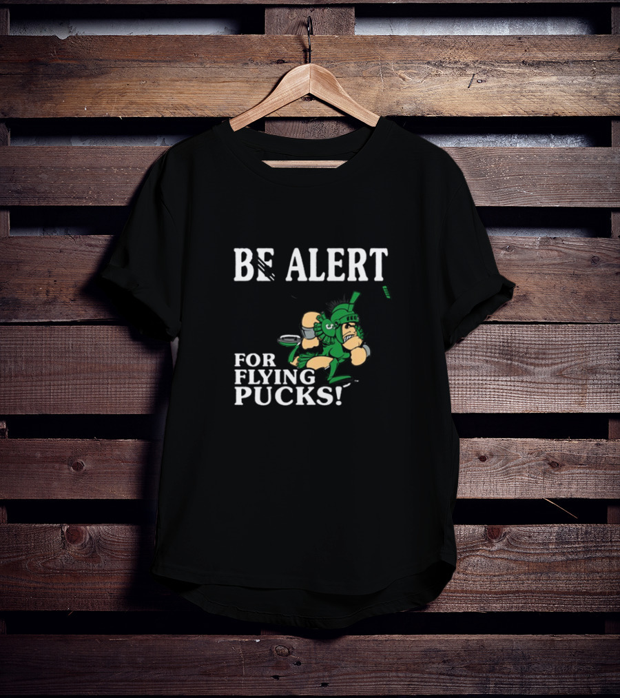 Michigan State Be Alert For Flying Pucks Hockey Spartan T-Shirt