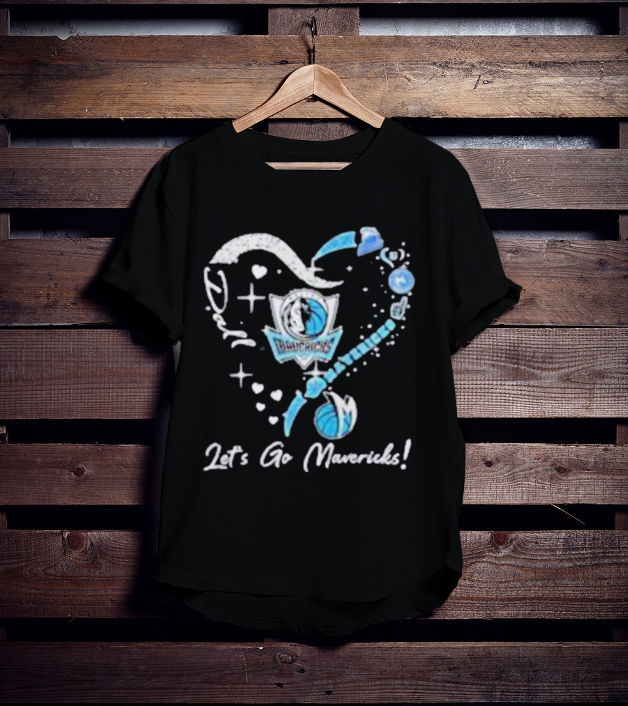 Dallas Mavericks Heart Diamond Let's Go Mavericks T-Shirt