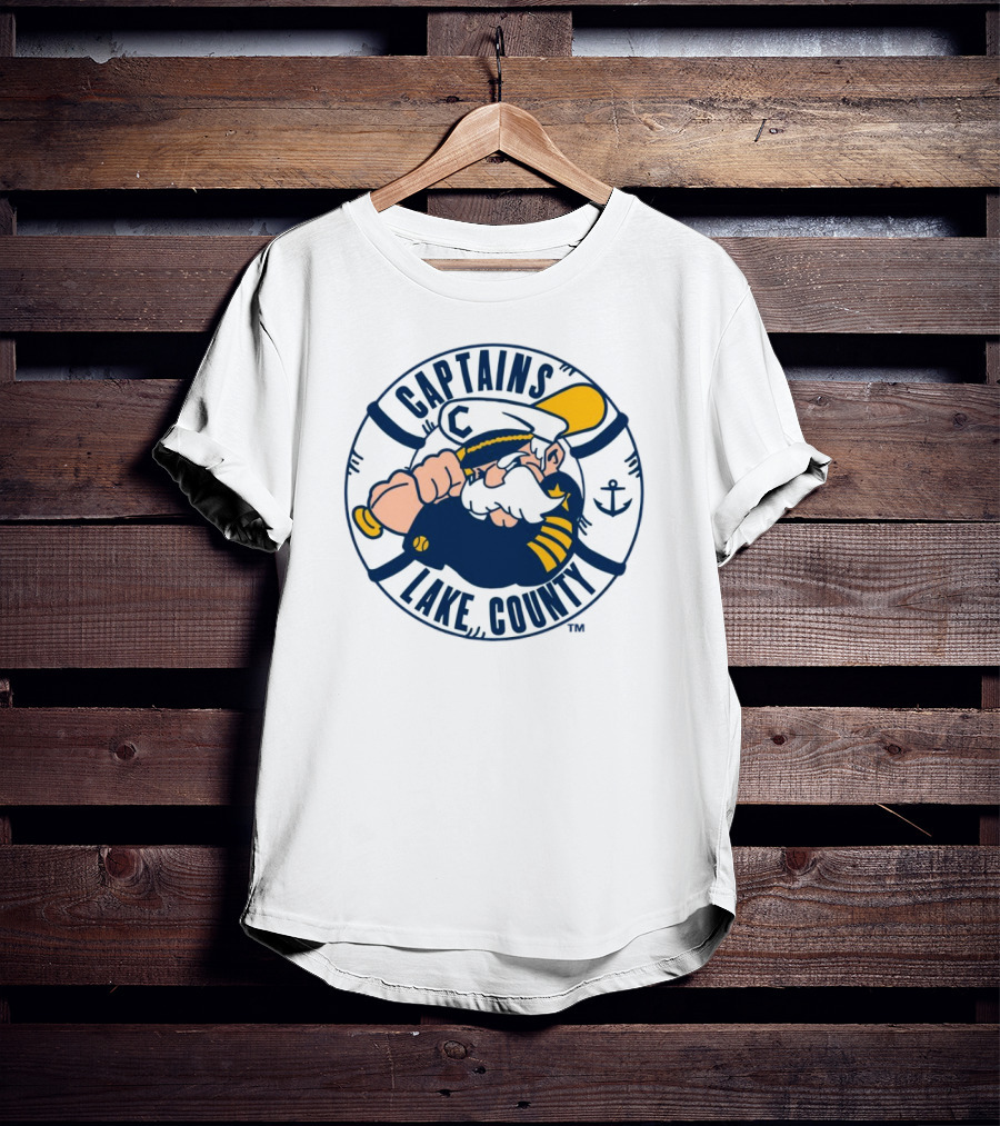 Captain Lake County Anchored Character Captains T-Shirt