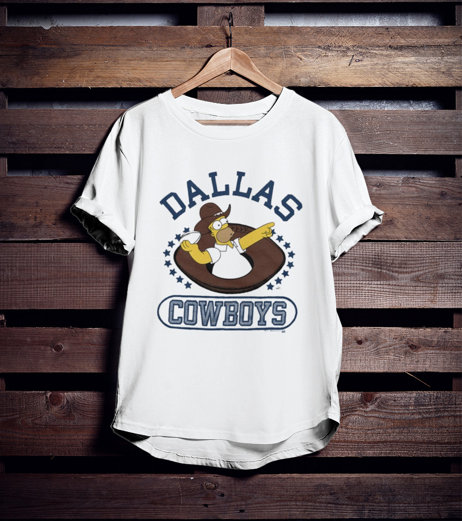 Dallas Cowboys Homer Simpson Football NFL Crossover T-Shirt