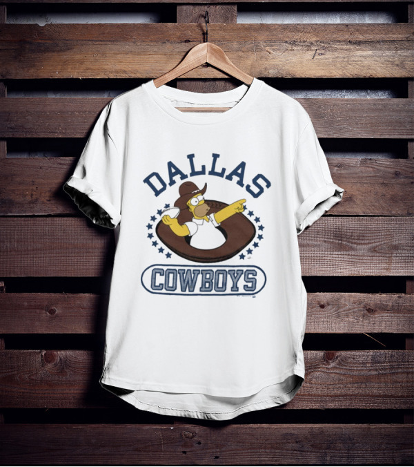 Dallas Cowboys Homer Simpson Football NFL Crossover T-Shirt