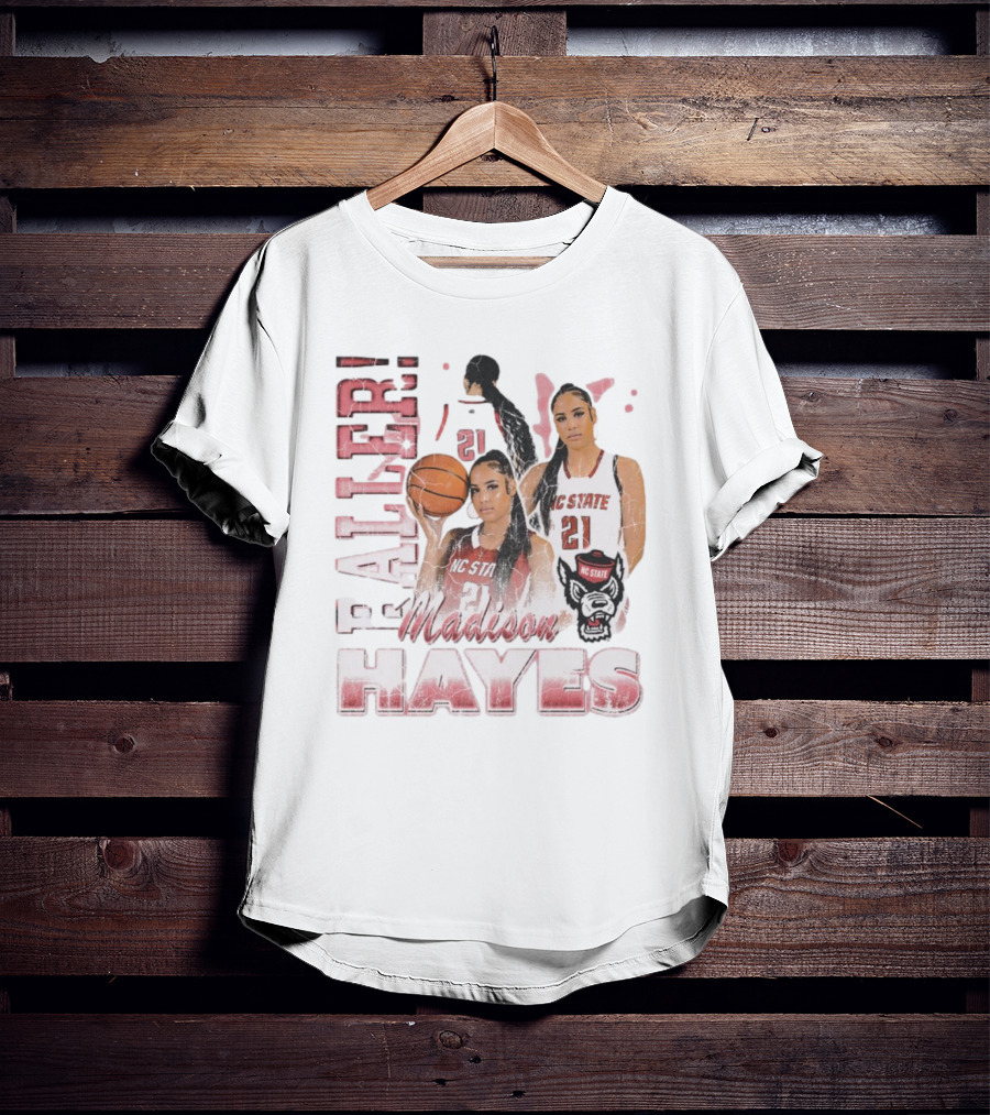 Madison Hayes NC State Wolfpack Raller 21 Retro 90s T-Shirt
