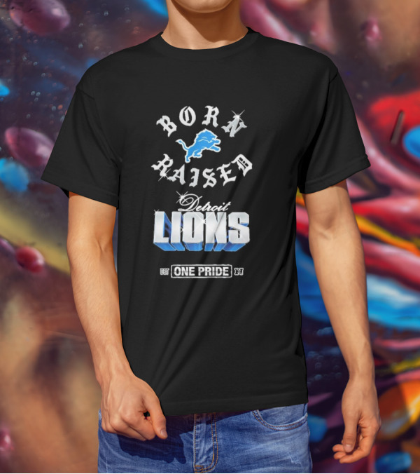 Born Raised Detroit Lions One Pride Chrome T-Shirt