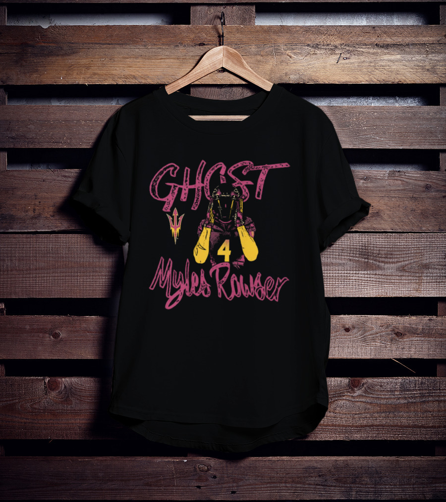 Ghost Myles Rowser Arizona State Sun Devils Number 4 T-Shirt