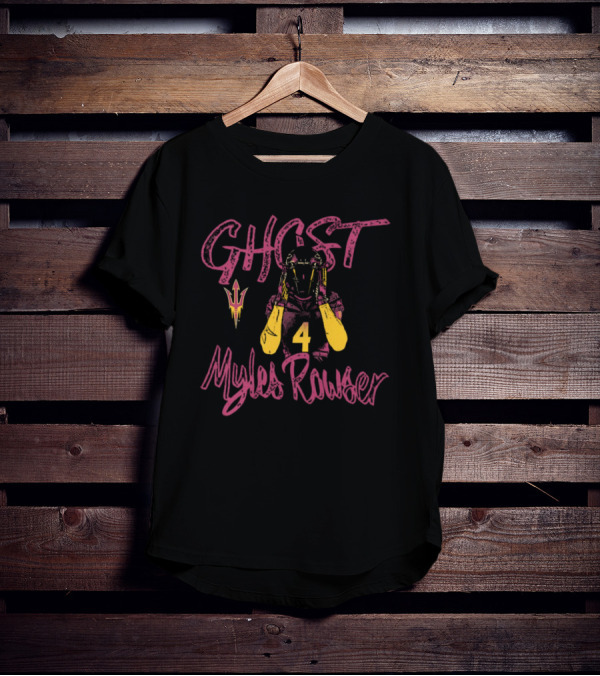 Ghost Myles Rowser Arizona State Sun Devils Number 4 T-Shirt
