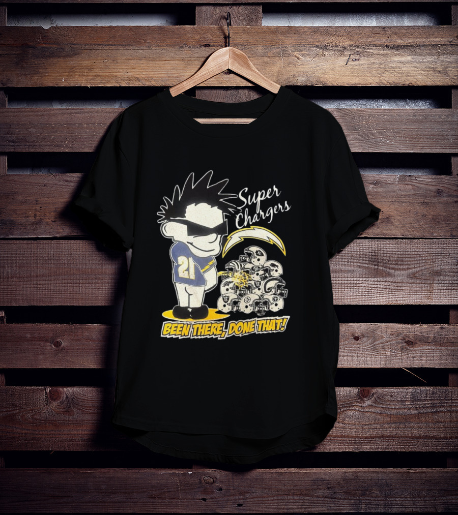 Los Angeles Chargers Super Chargers Been There Done That Vintage 21 Player Helmets T-Shirt