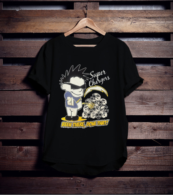 Los Angeles Chargers Super Chargers Been There Done That Vintage 21 Player Helmets T-Shirt
