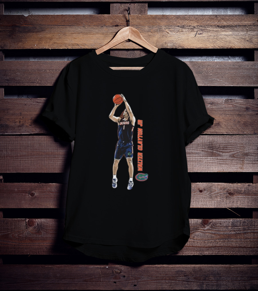 Walter Clayton Jr. Florida Gators Basketball Shooting Cartoon T-Shirt