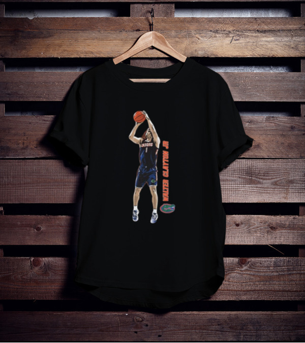 Walter Clayton Jr. Florida Gators Basketball Shooting Cartoon T-Shirt