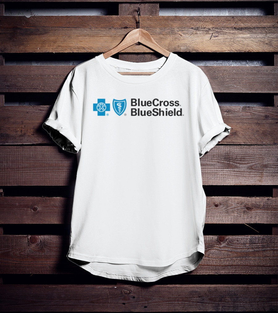 Blue Cross Blue Shield Logo With Connecticut New York Missouri Coverage T-Shirt