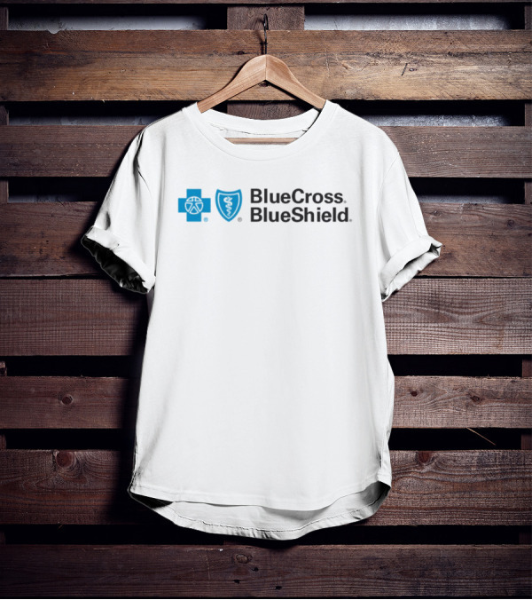 Blue Cross Blue Shield Logo With Connecticut New York Missouri Coverage T-Shirt