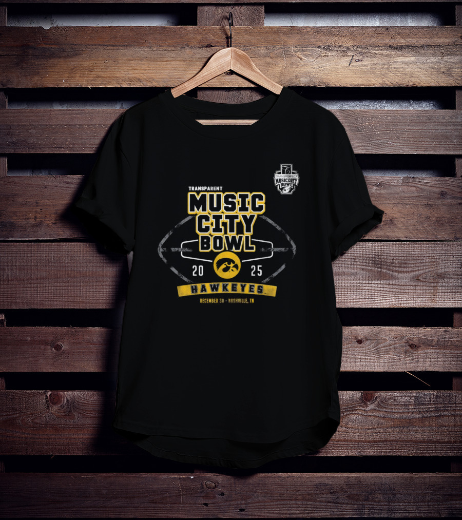 Music City Bowl 2025 Iowa Hawkeyes December 30 Nashville TN T-Shirt