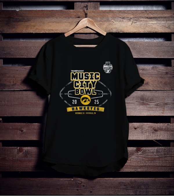 Music City Bowl 2025 Iowa Hawkeyes December 30 Nashville TN T-Shirt