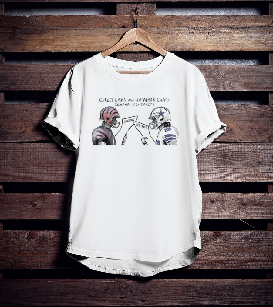 Ceedee Lamb And Ja’Marr Chase Cowboys Bengals NFL Contracts Comparison T-Shirt