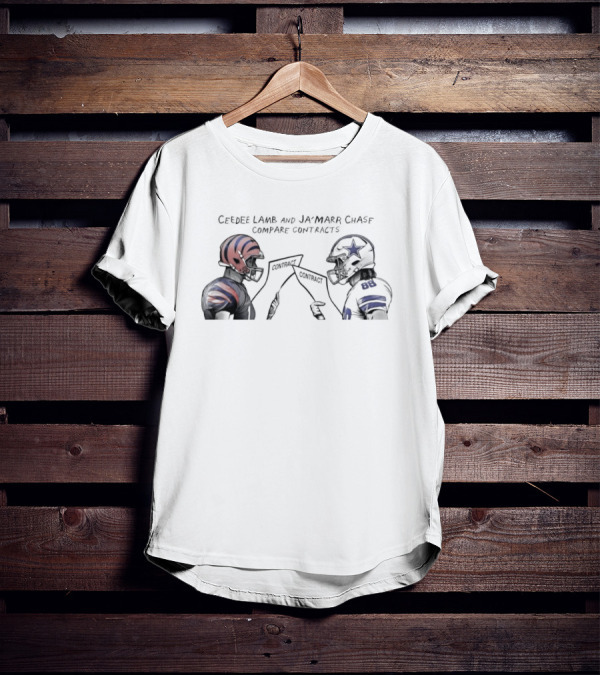 Ceedee Lamb And Ja’Marr Chase Cowboys Bengals NFL Contracts Comparison T-Shirt