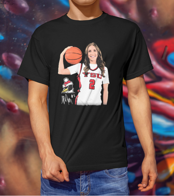 YSU Penguins Malia Magestro #2 Illustrated Signature Basketball Jersey T-Shirt