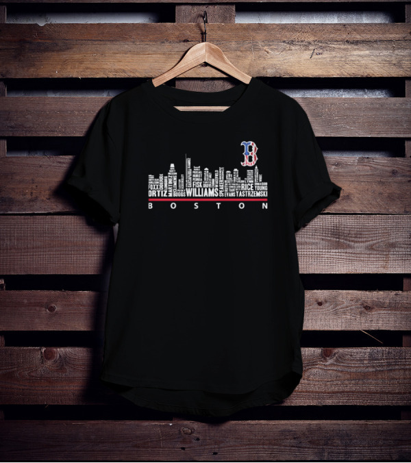 Boston Red Sox Legends Skyline Ortiz Williams Yastrzemski BOSTON T-Shirt