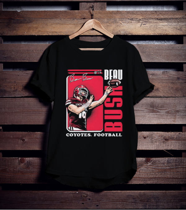 Beau Bush #16 South Dakota Coyotes Football Signature T-Shirt