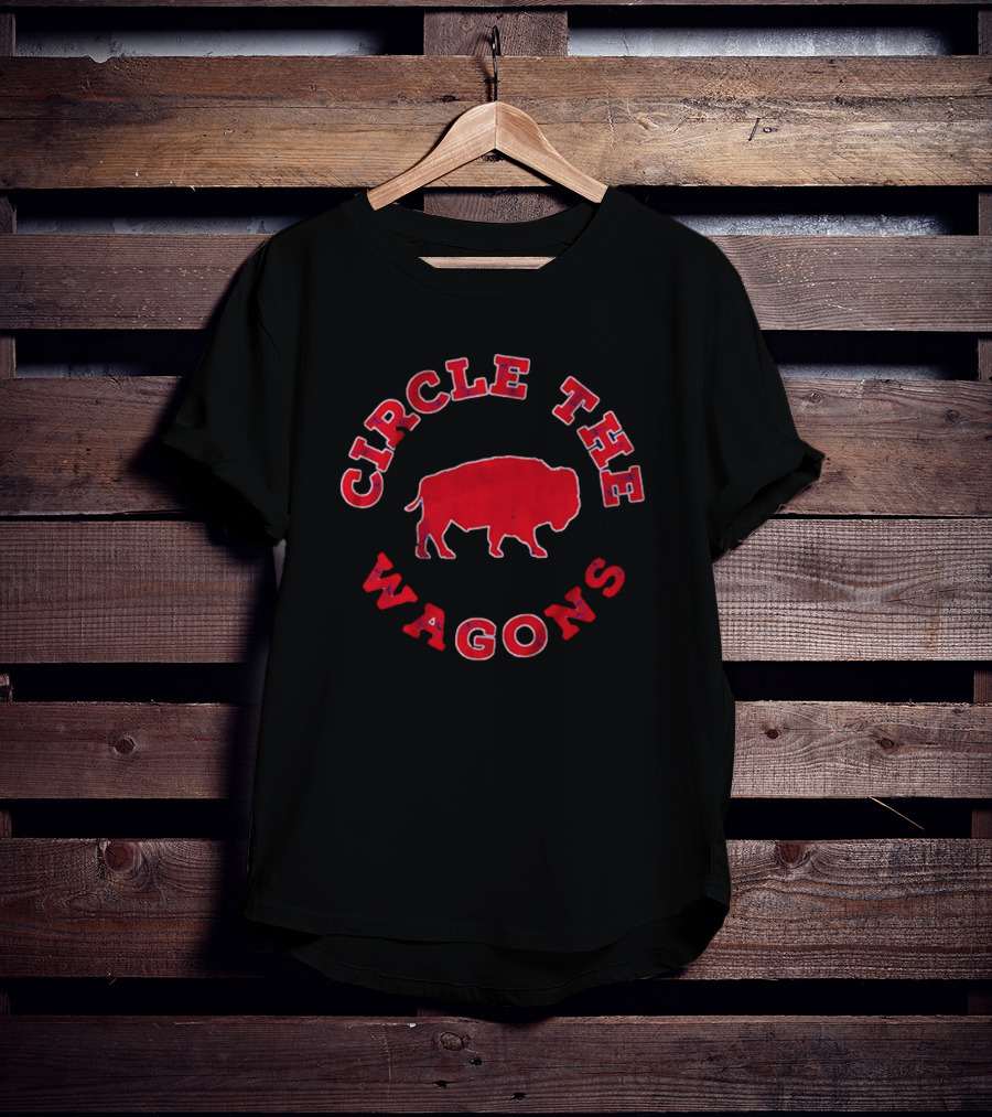 Buffalo Bills Circle The Wagons Red Bison T-Shirt