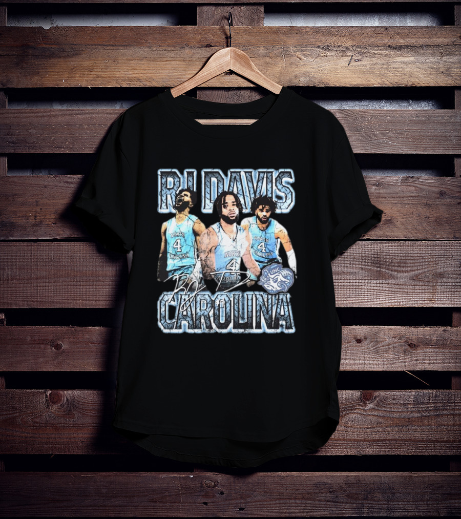 RJ Davis North Carolina Basketball UNC Tar Heels 90s Signature T-Shirt