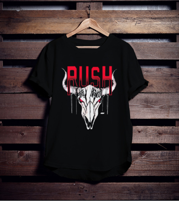 Rush El Toro Blanco AEW Skull With Red Eyes T-Shirt