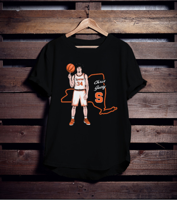 Chris Gatty Syracuse Number 34 Basketball New York Orange S T-Shirt